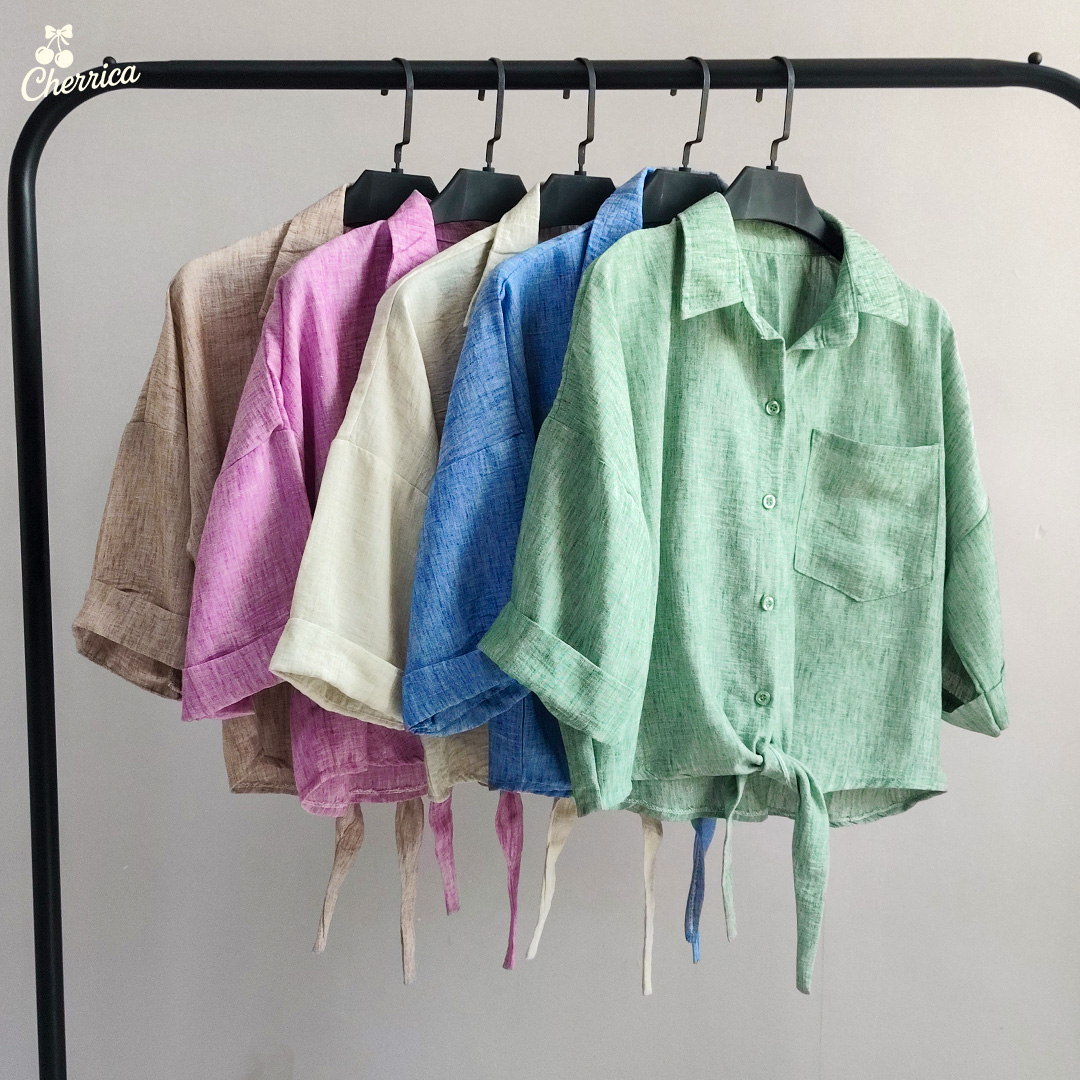 شومیز گره ای تک جیب - کد 038